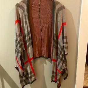 L plaid poncho